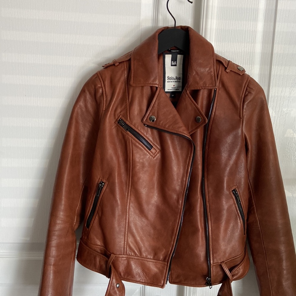 SOIA & KYO ELISHA Leather Moto Jacket